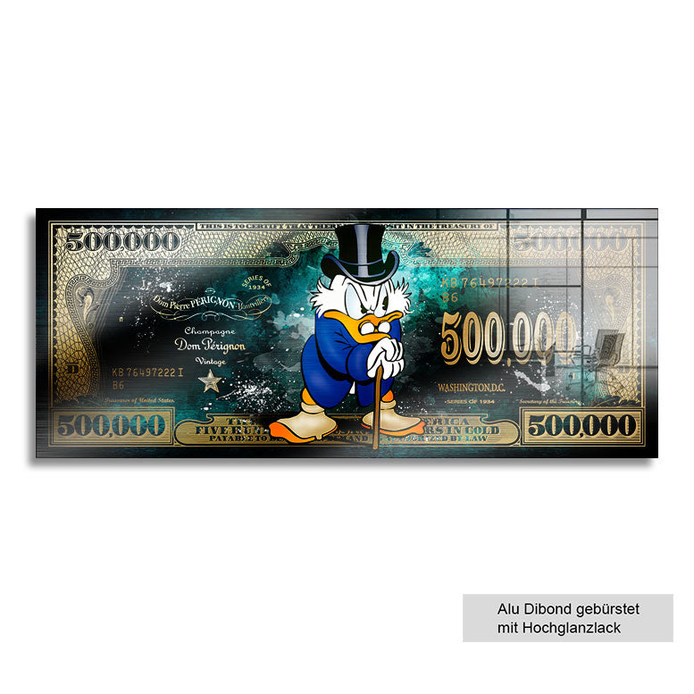 Pop Art Wandbild Dagobert Scrooge Dollar