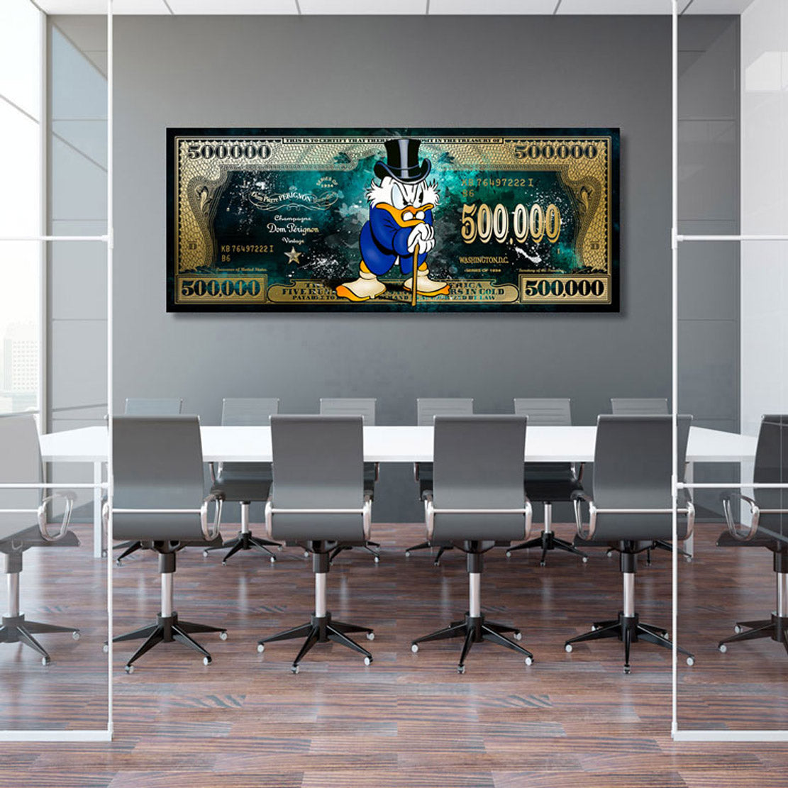 Pop Art Wandbild Dagobert Scrooge Dollar