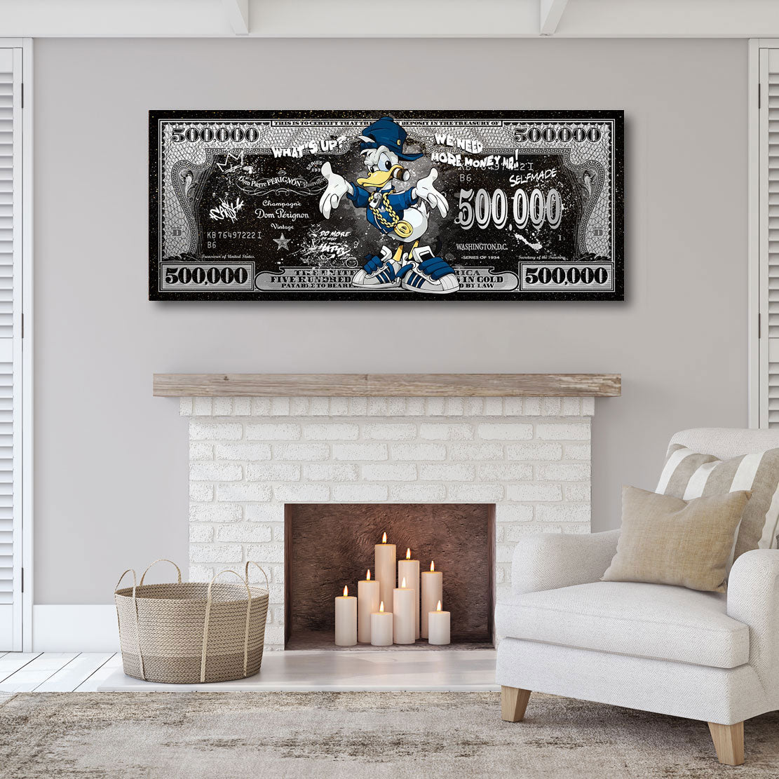 Wandbild Donald Duck Dollar Pop Art Sytle