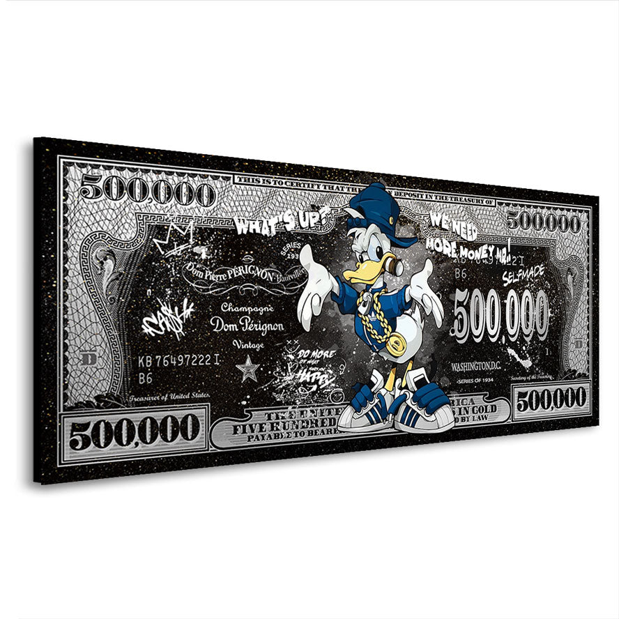 Wandbild Donald Duck Dollar Pop Art Sytle