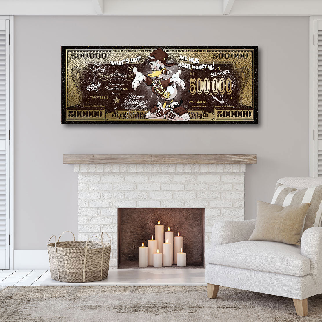 Wandbild Donald Duck Dollar Pop Art Retro Sytle