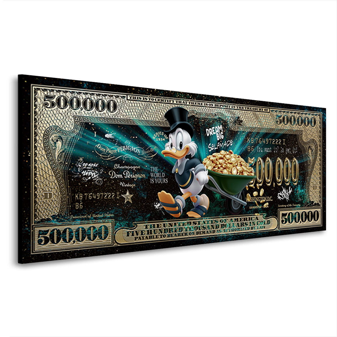 Dagobert Duck Gold Million Wandbild