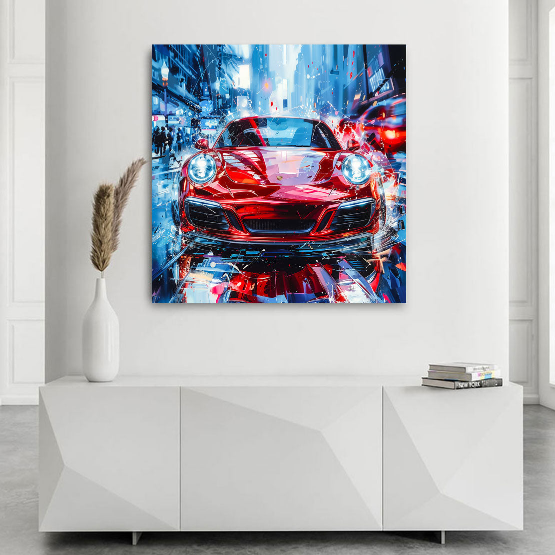 Porsche 911 Abstrakt Wandbild