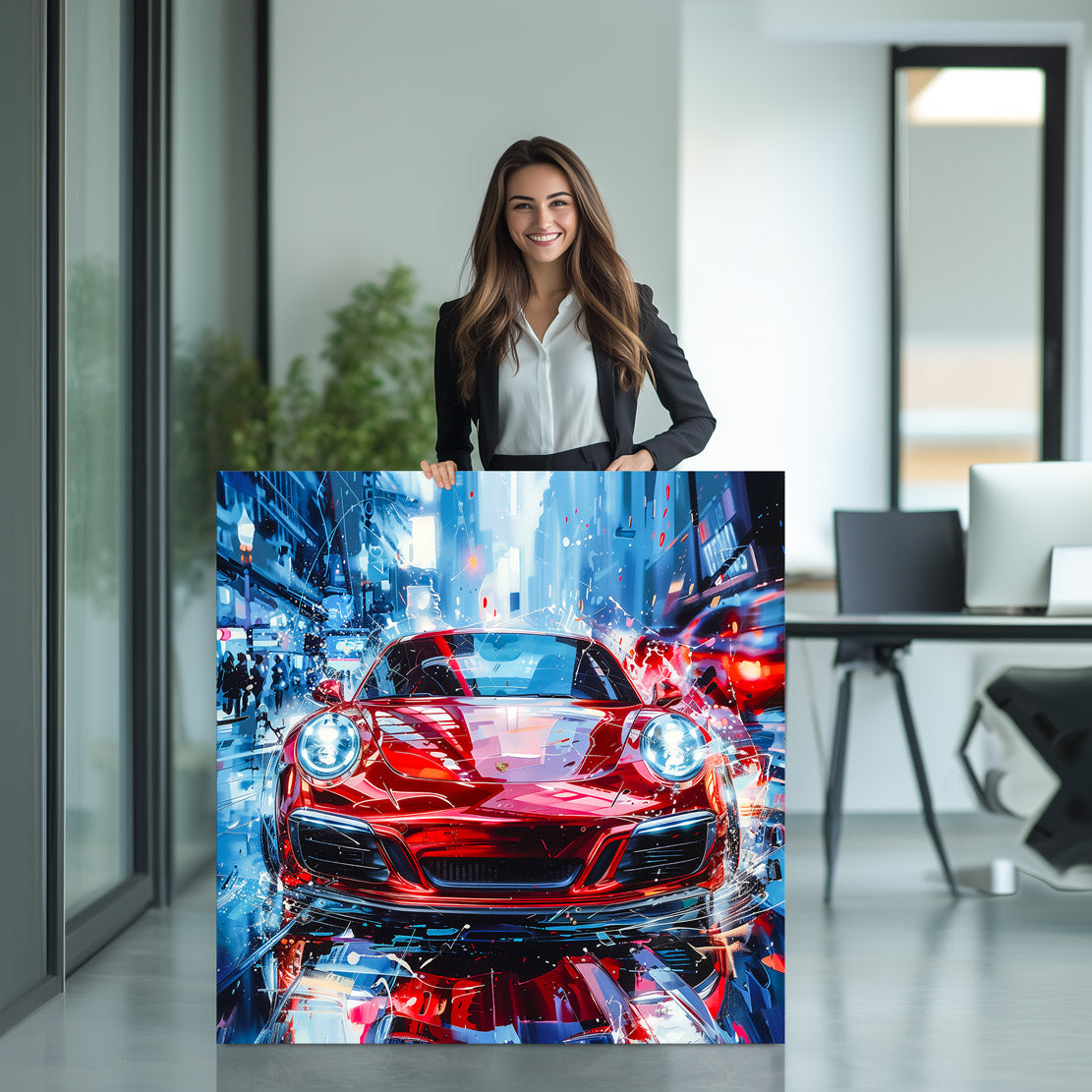 Porsche 911 Abstrakt Wandbild