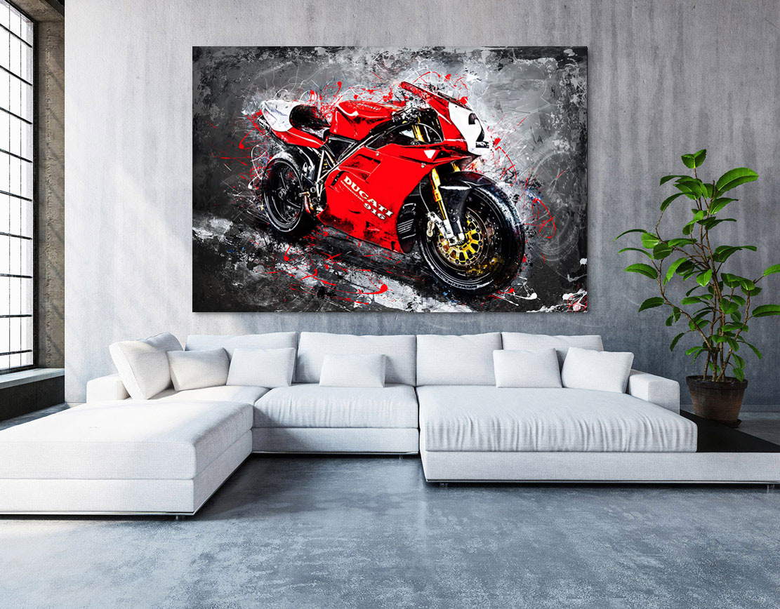 Wandbild Leinwandbild Ducati 916 Motorradbild