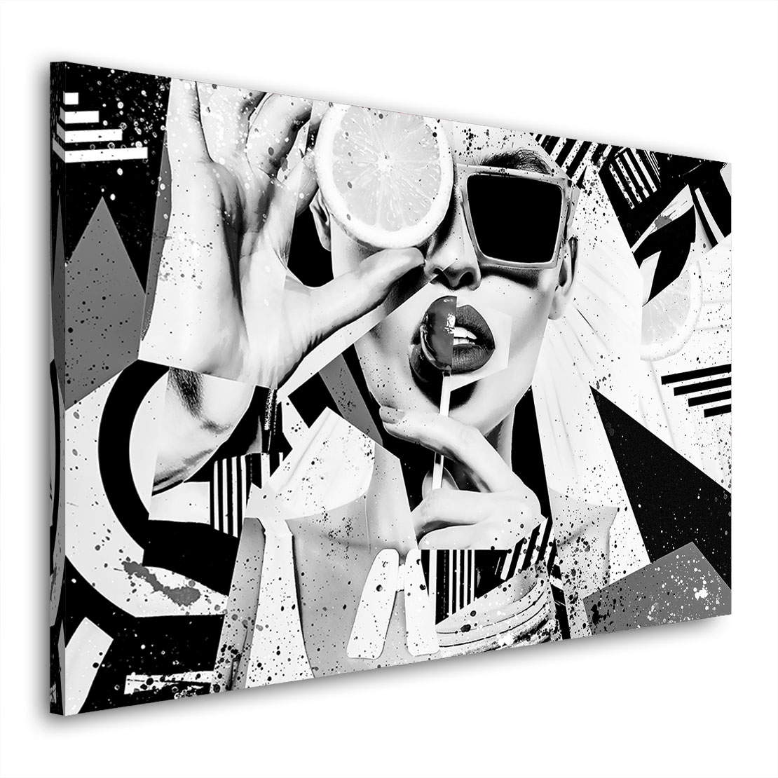 Leinwandbild Woman Abstrakt Face Black and White