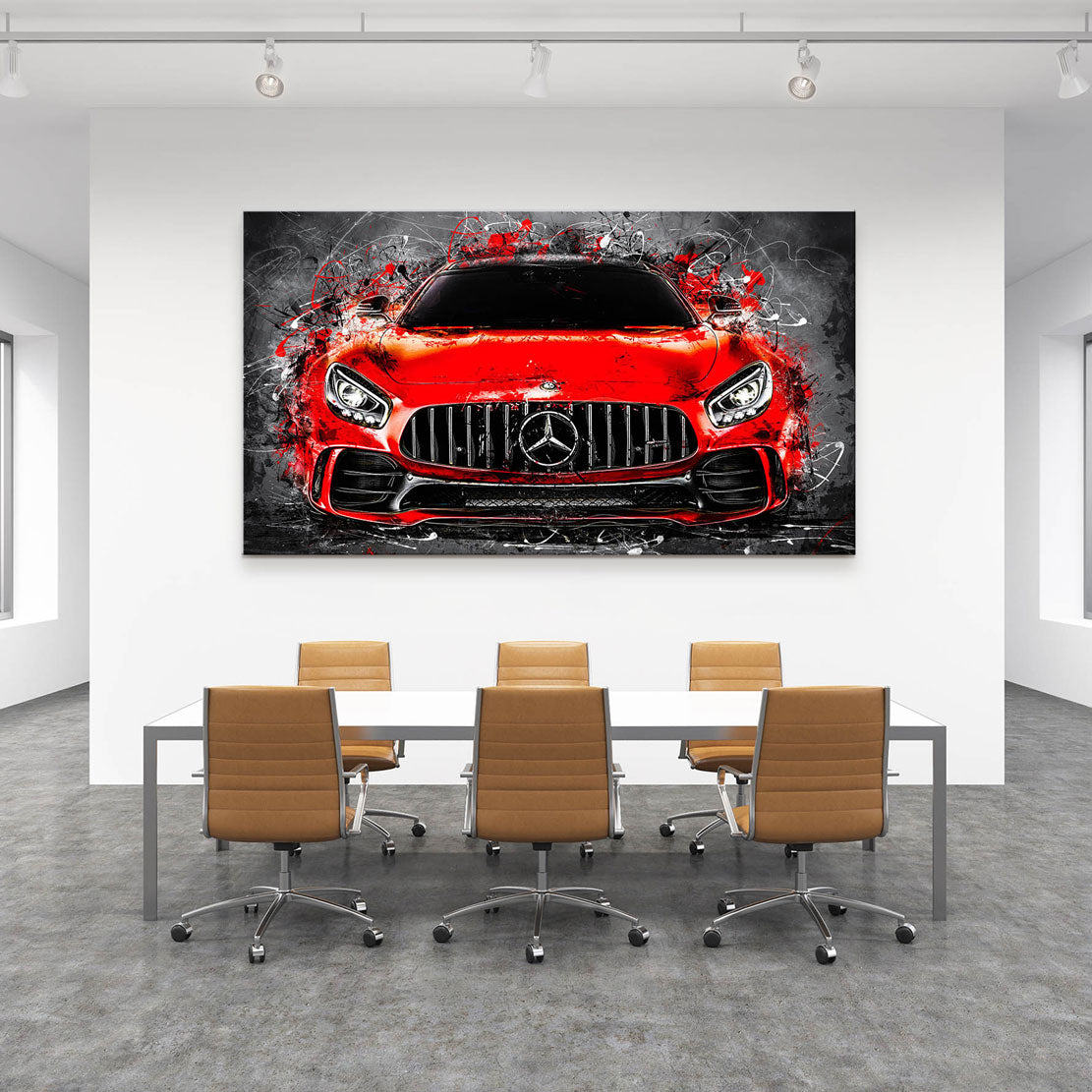 Auto Leinwandbild Mercedes AMG GT Red