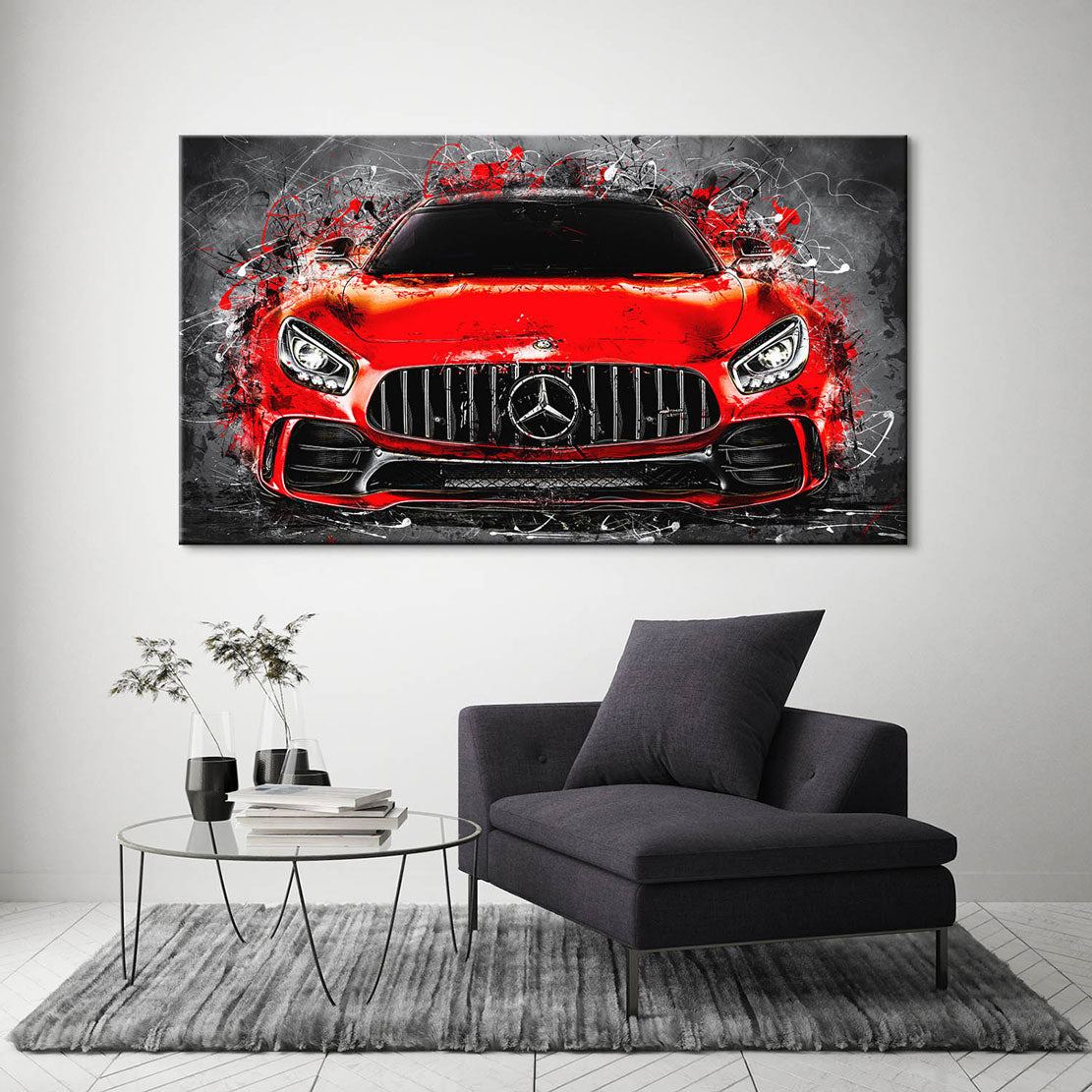 Auto Leinwandbild Mercedes AMG GT Red