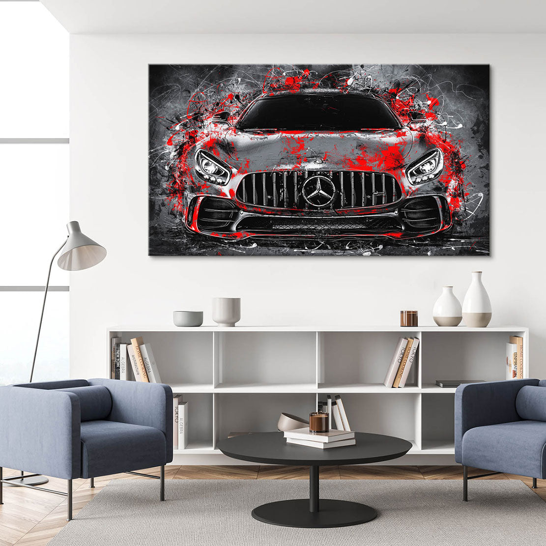 Auto Leinwandbild Mercedes AMG GT Abstrakt Style