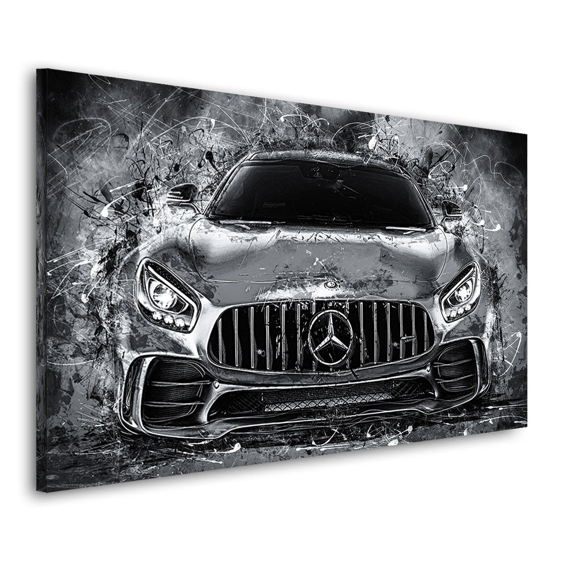 Auto Leinwandbild Mercedes AMG GT Abstrakt Black Style