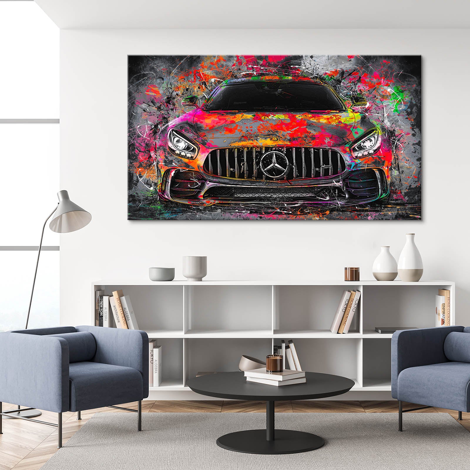 Auto Leinwandbild Mercedes AMG GT Pop Art