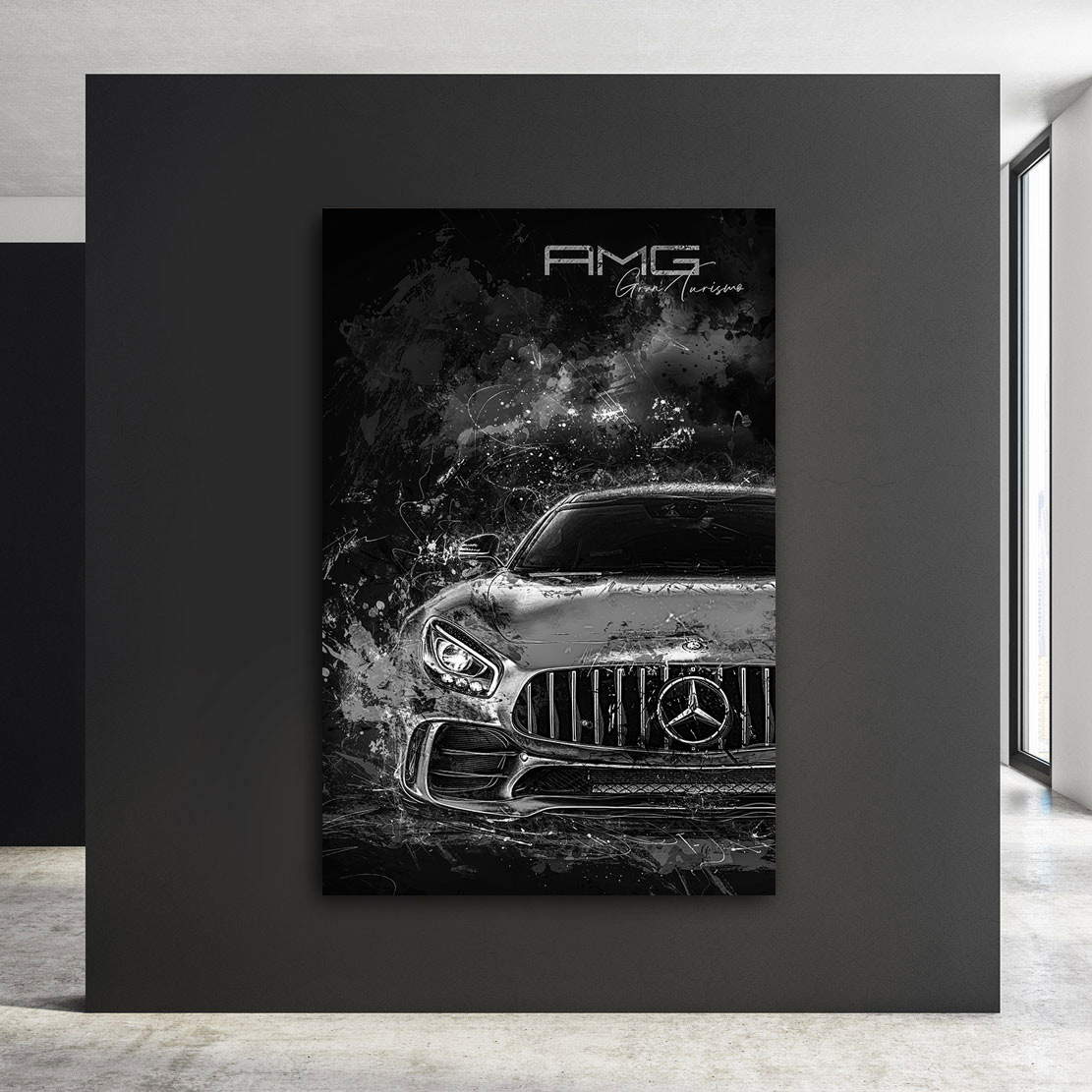 Auto Leinwandbild Mercedes AMG GT Dark Style