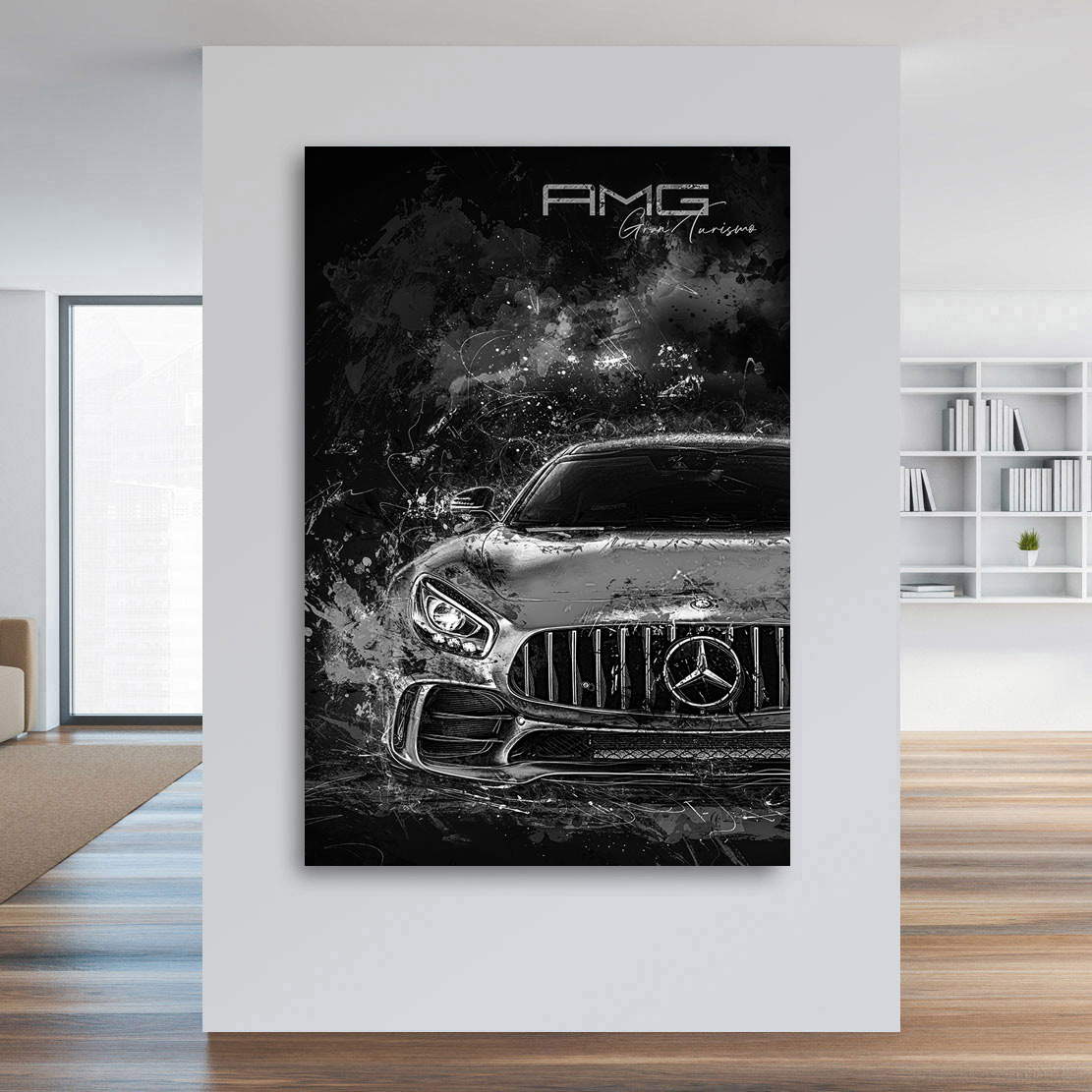Auto Leinwandbild Mercedes AMG GT Dark Style