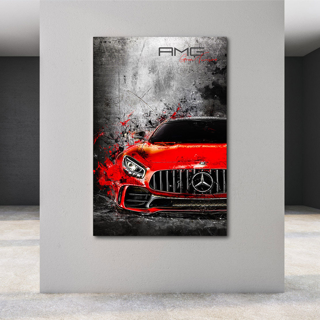 Auto Leinwandbild Mercedes AMG GT Red Modern