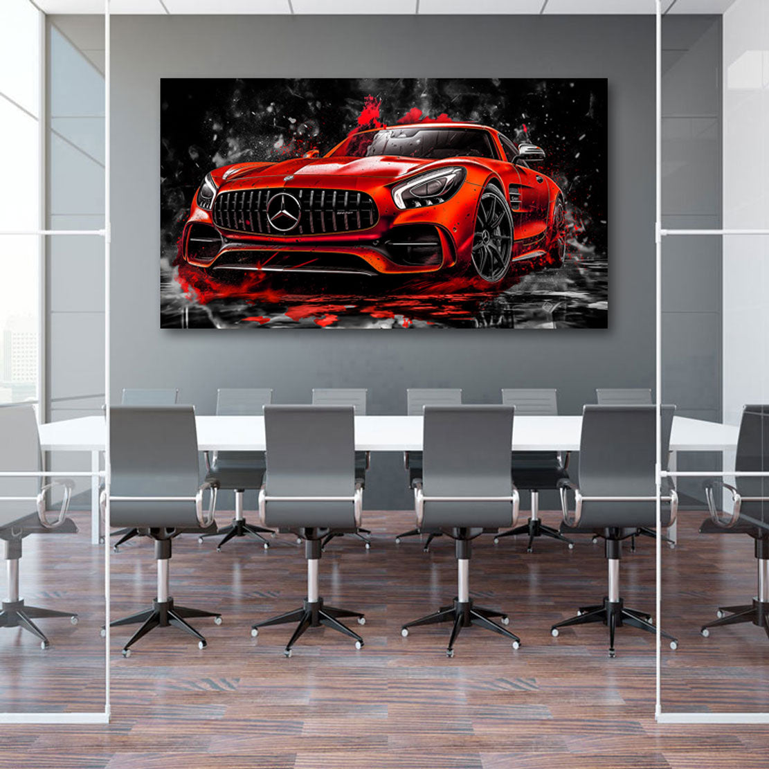 Auto Wandbild Mercedes AMG GT Rot