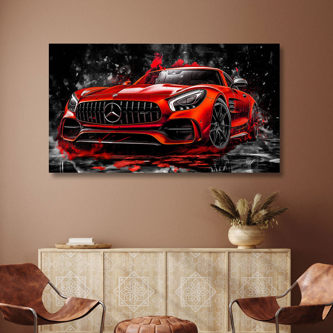 Auto Wandbild Mercedes AMG GT Rot