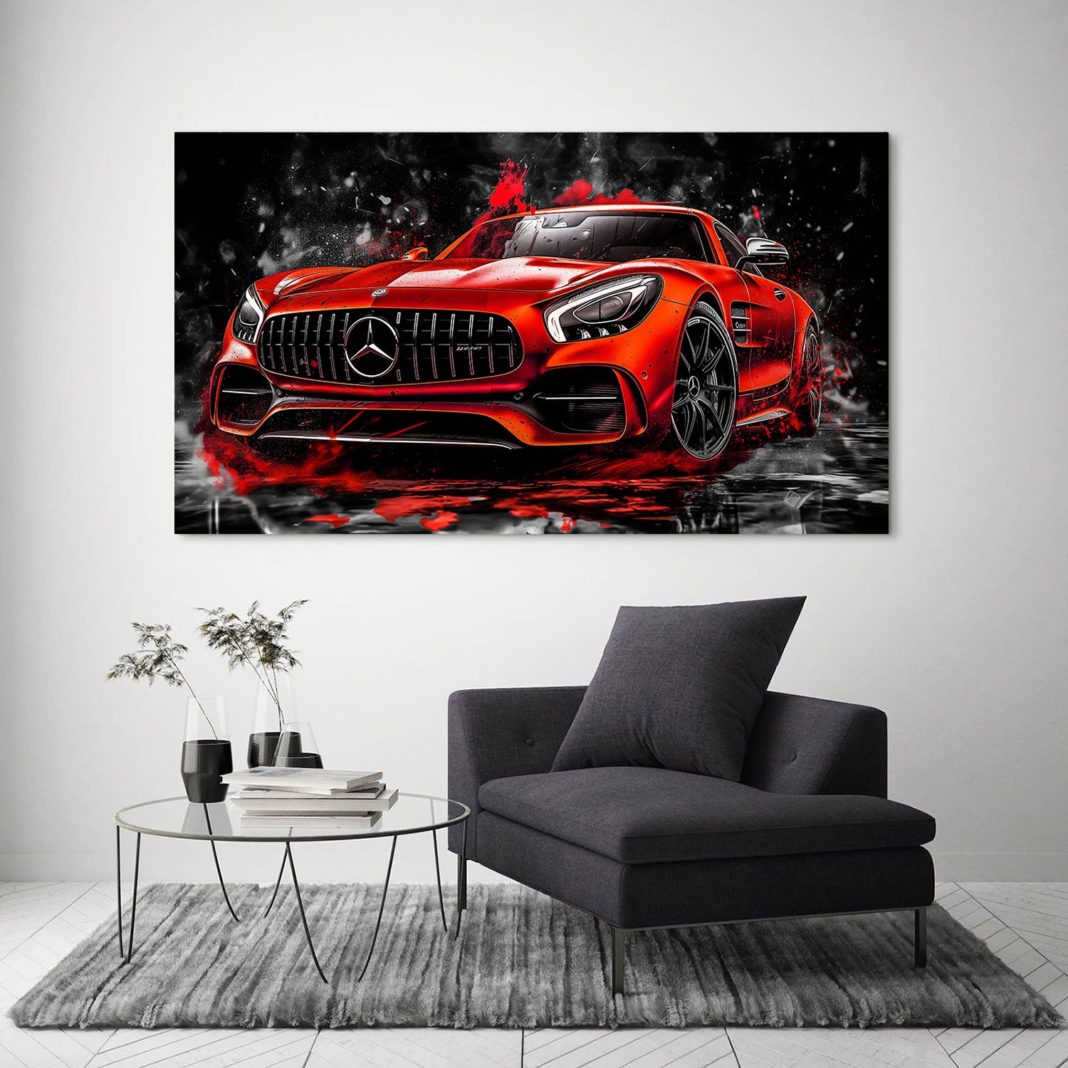 Auto Wandbild Mercedes AMG GT Rot