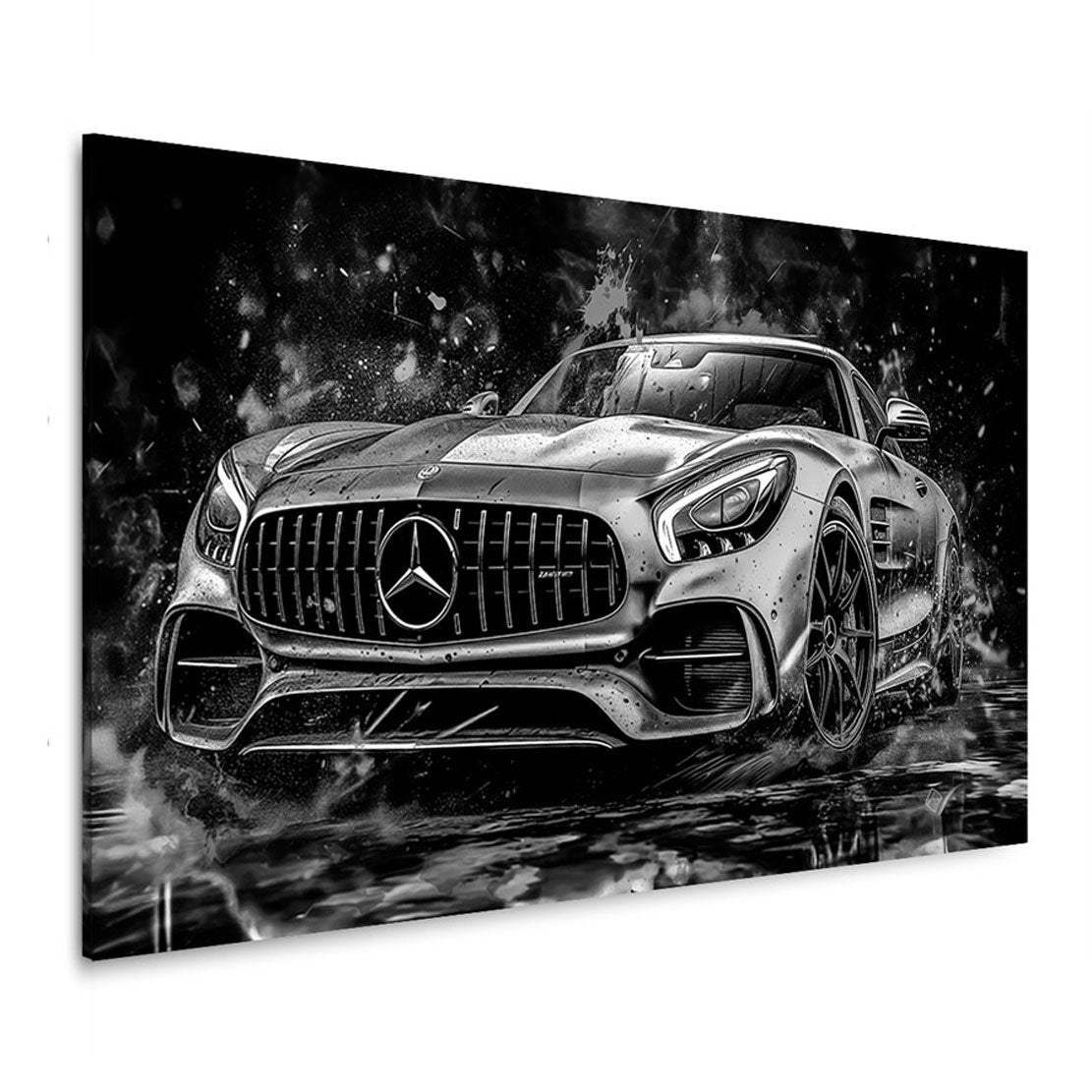 Auto Wandbild Mercedes AMG GT Silber