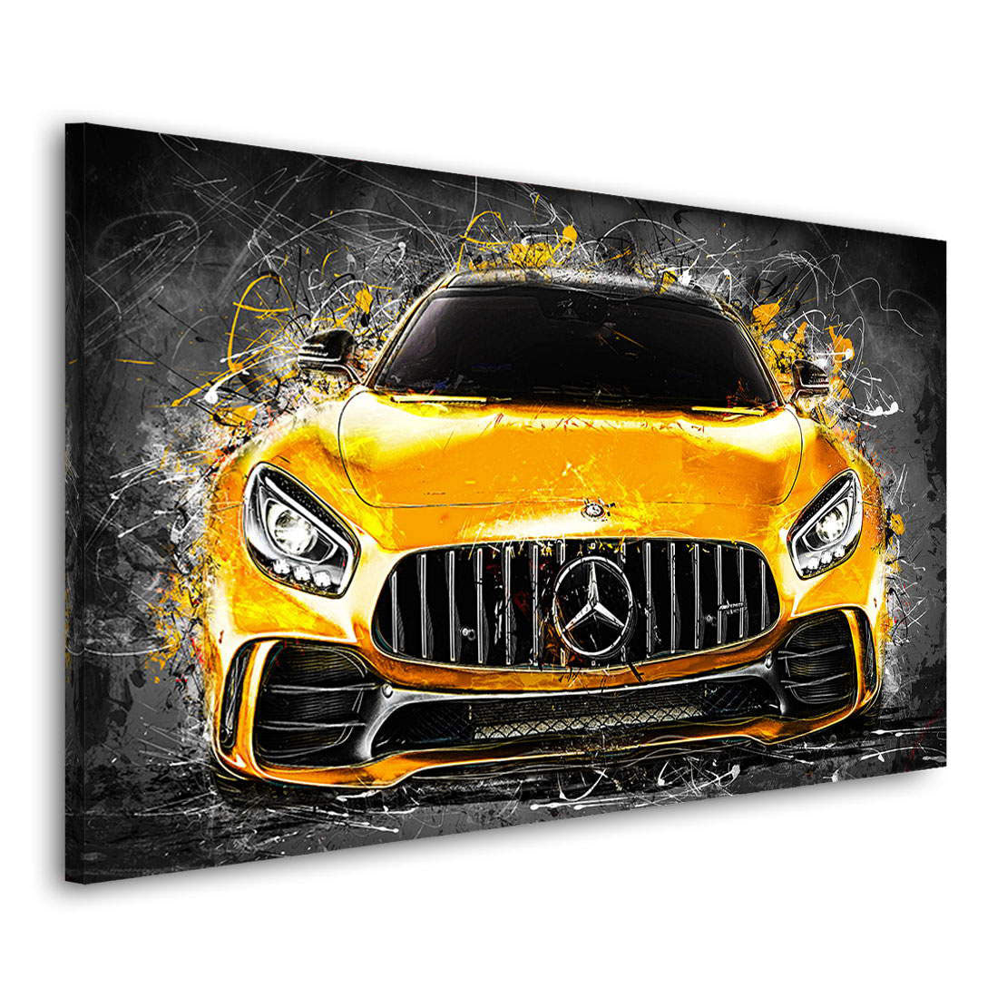 Auto Leinwandbild Mercedes AMG GT Yellow