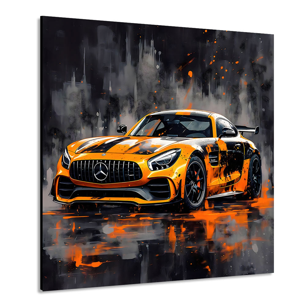 Auto Wandbild Mercedes AMG GT Orange Style