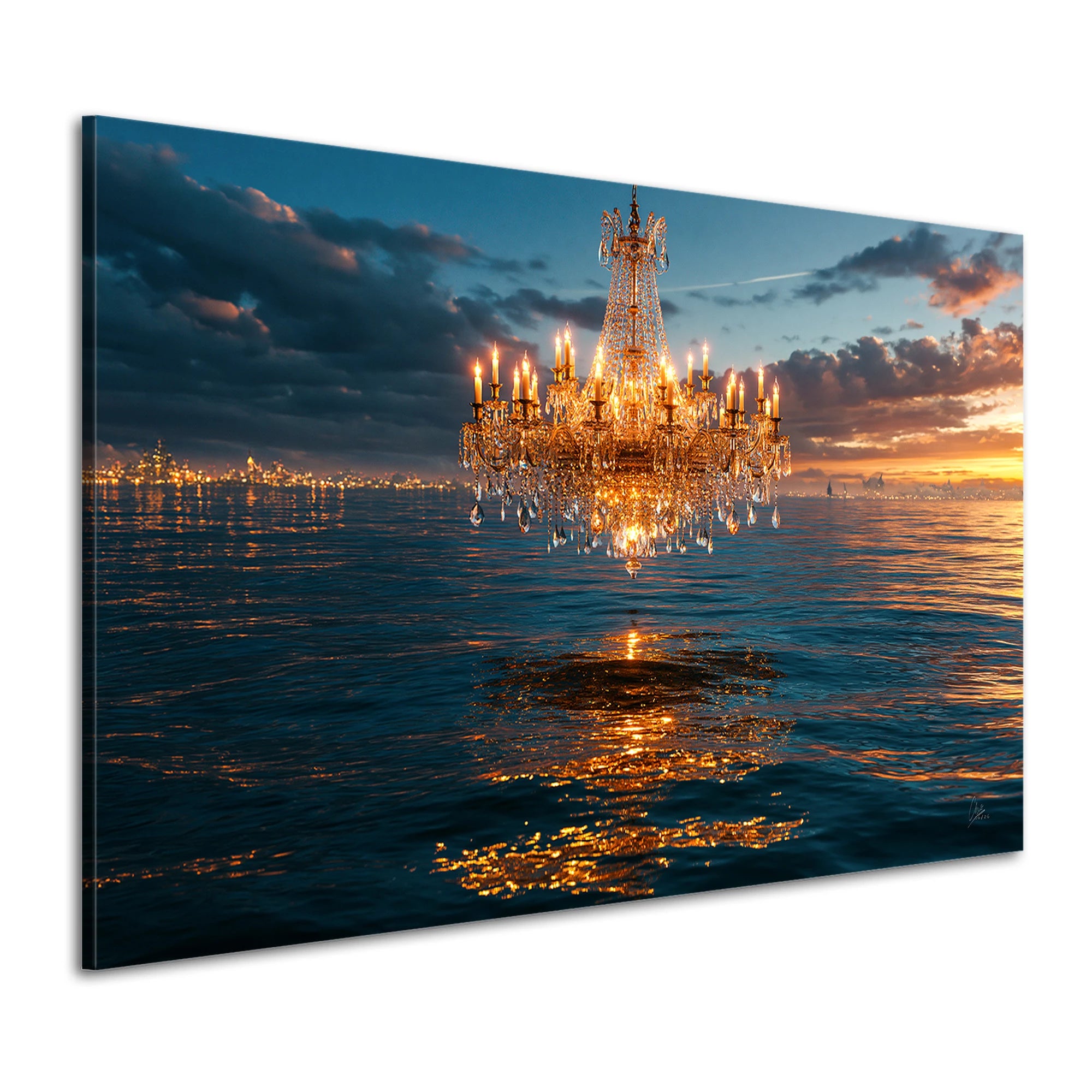 Meer Sunset Wandbild von Menzart