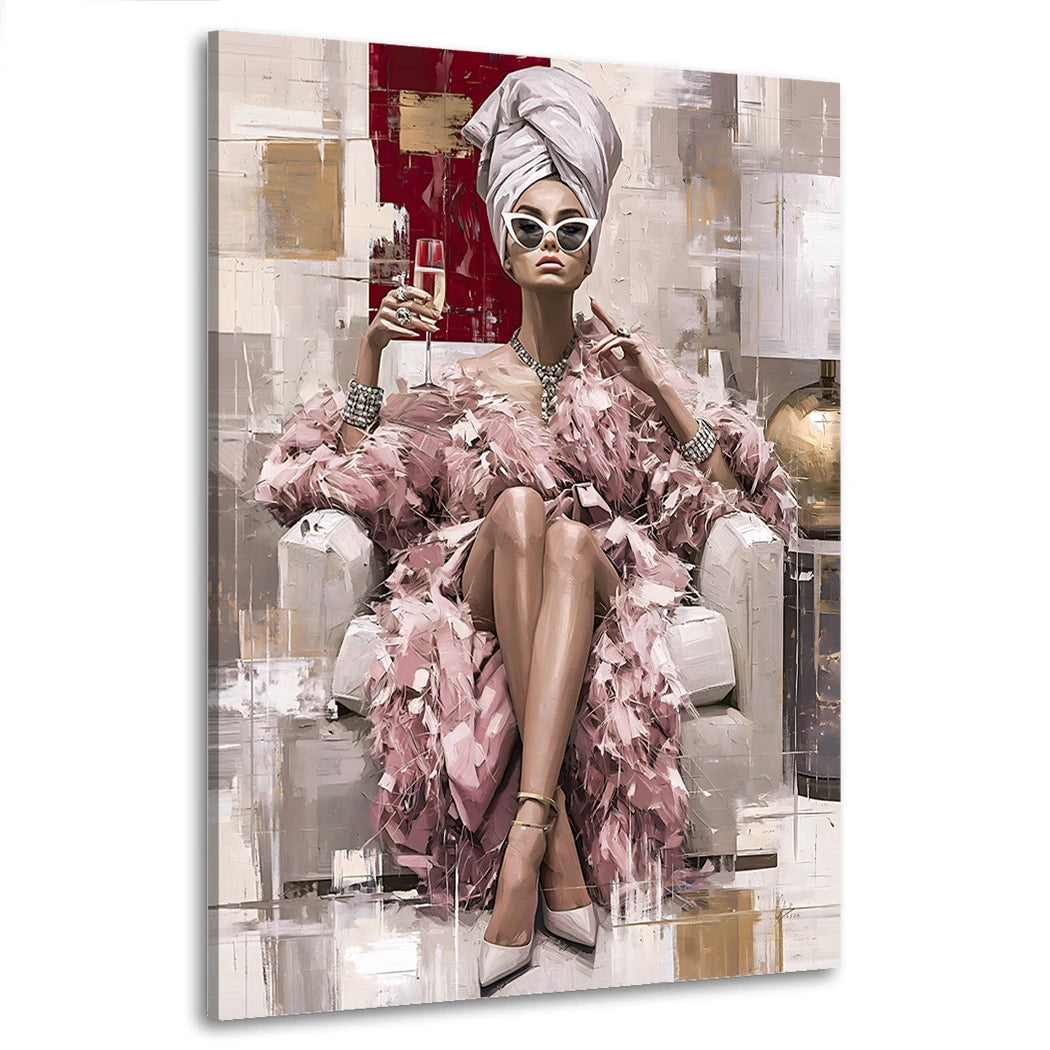 Champagner Diva Wandbild