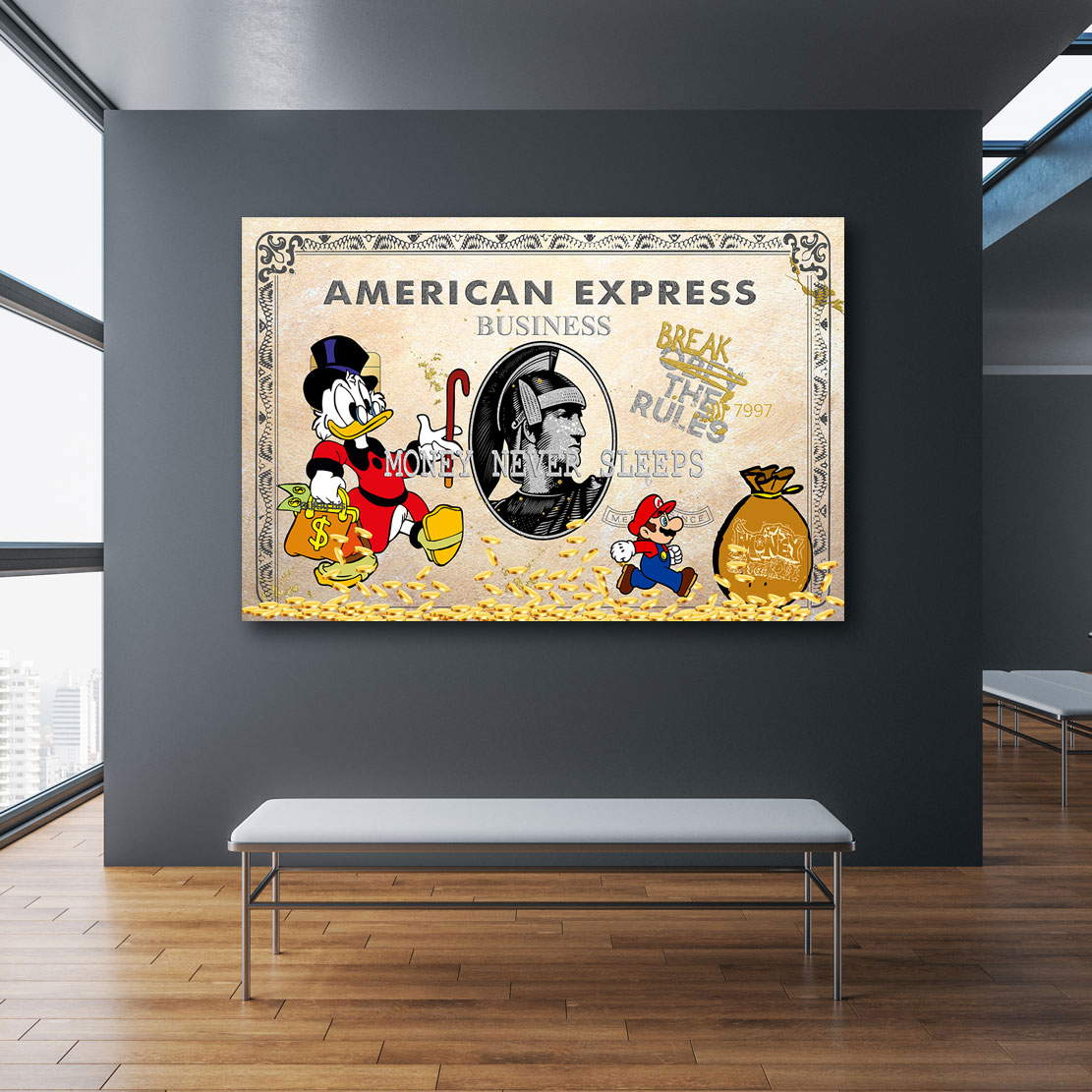 Leinwandbild Dagobert Amex Retro Pop Art Style