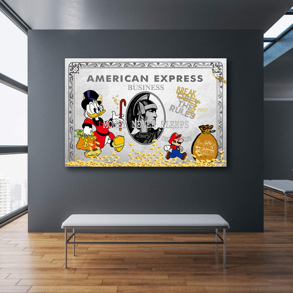 Leinwandbild Dagobert Amex Silver Pop Art Style