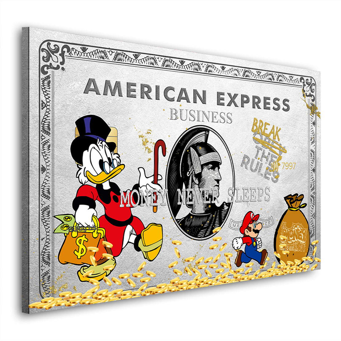 Leinwandbild Dagobert Amex Silver Pop Art Style