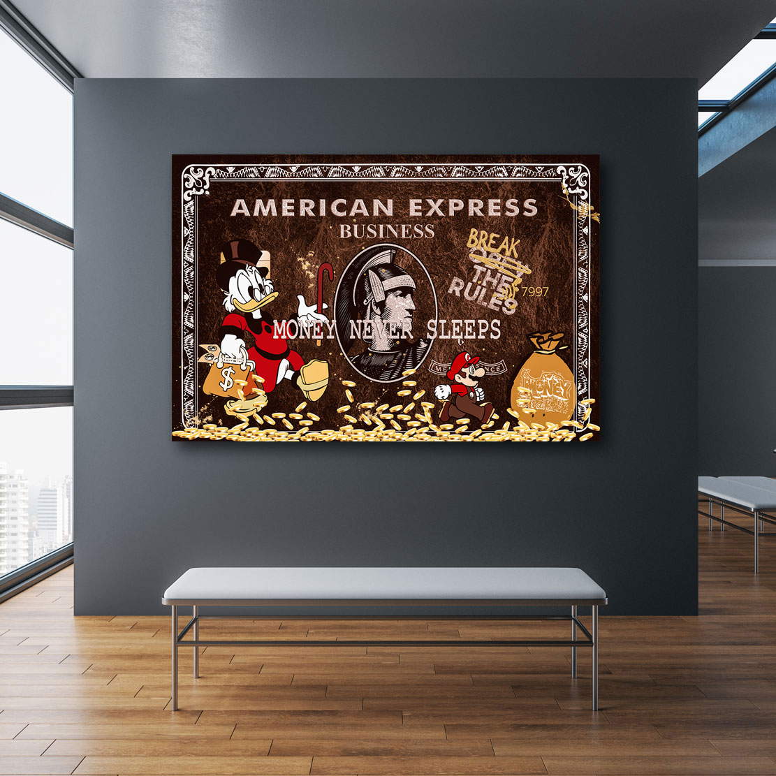 Leinwandbild Dagobert Amex Vintage Pop Art Style