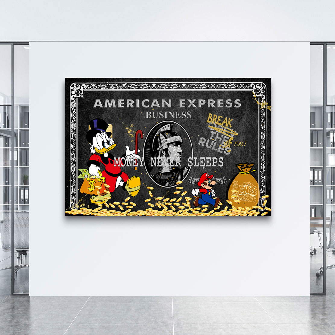 Leinwandbild Dagobert Amex Black Pop Art Style