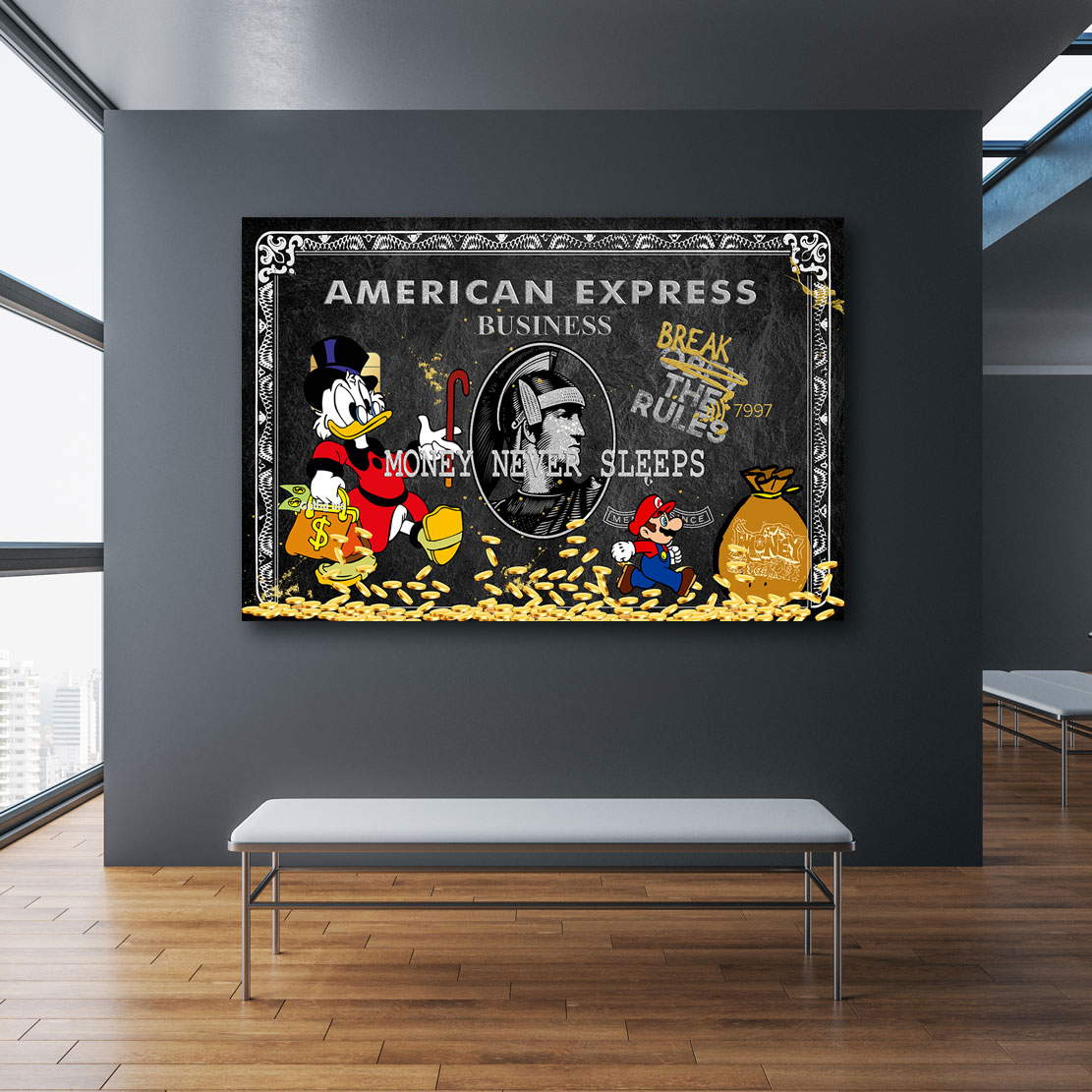 Leinwandbild Dagobert Amex Black Pop Art Style