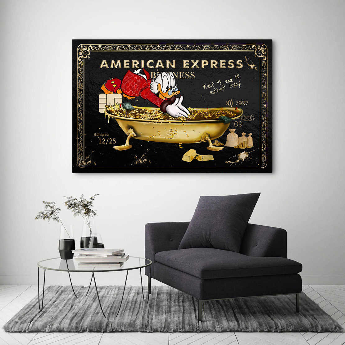 Wandbild Dagobert Amex Badewanne Edition