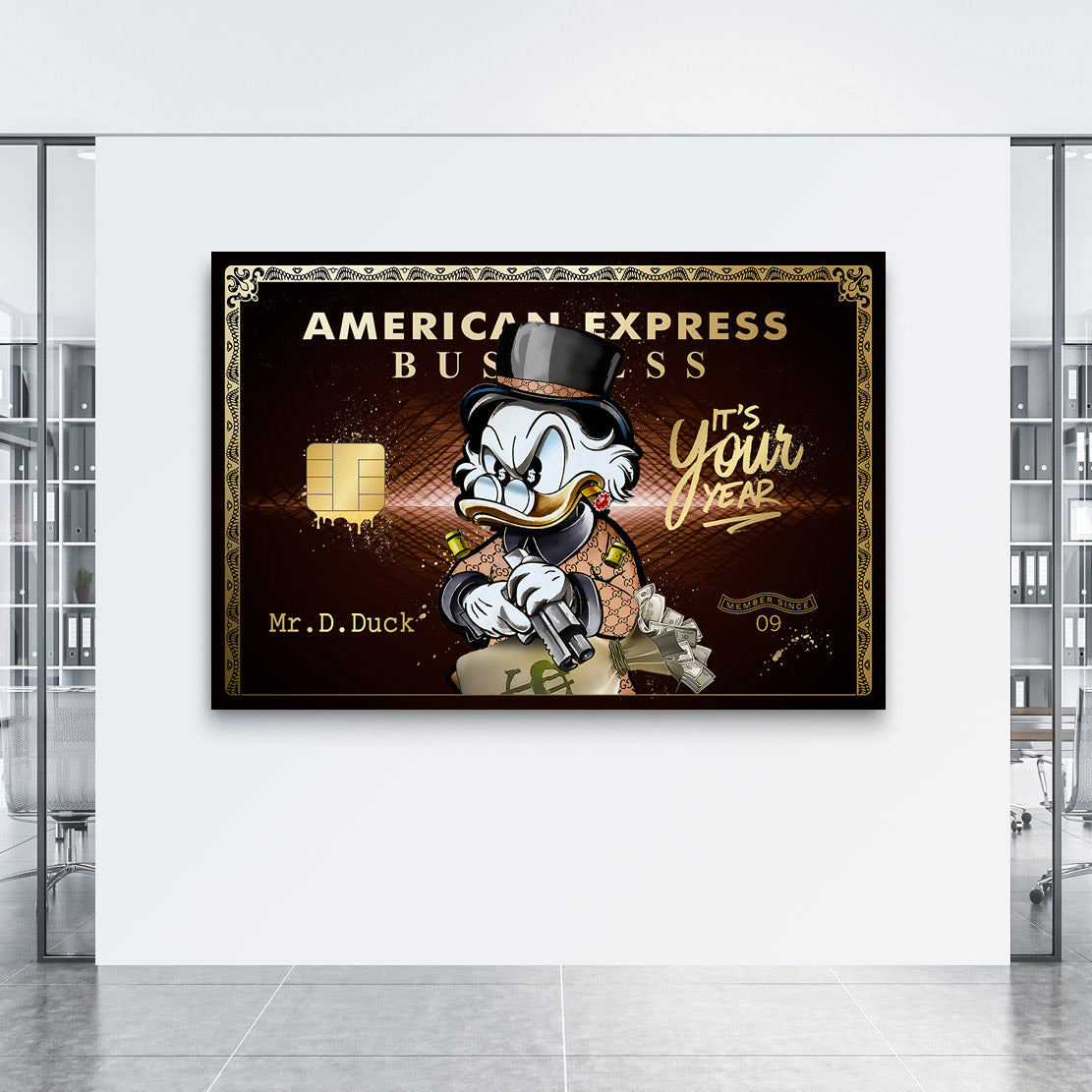 Leinwandbild Dagobert Amex Its your Year Retro Pop Art Style