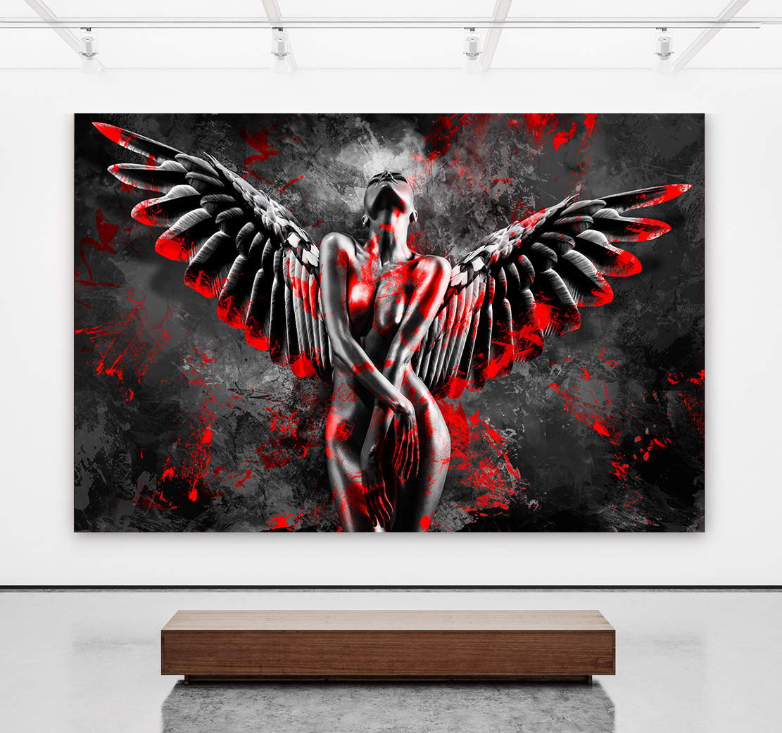 Leinwandbild Sensual Angel Red Style Abstrakt