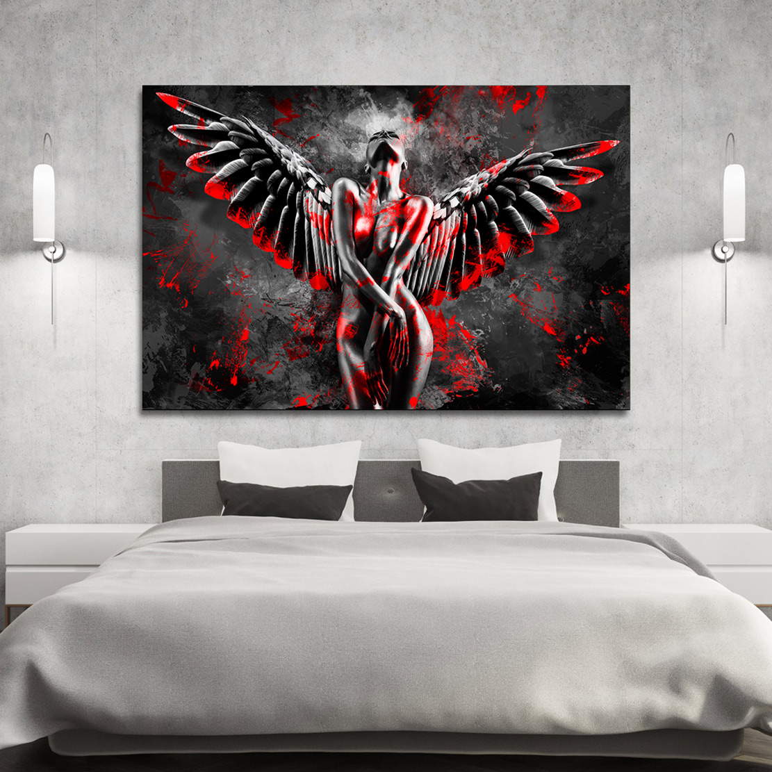 Leinwandbild Sensual Angel Red Style Abstrakt