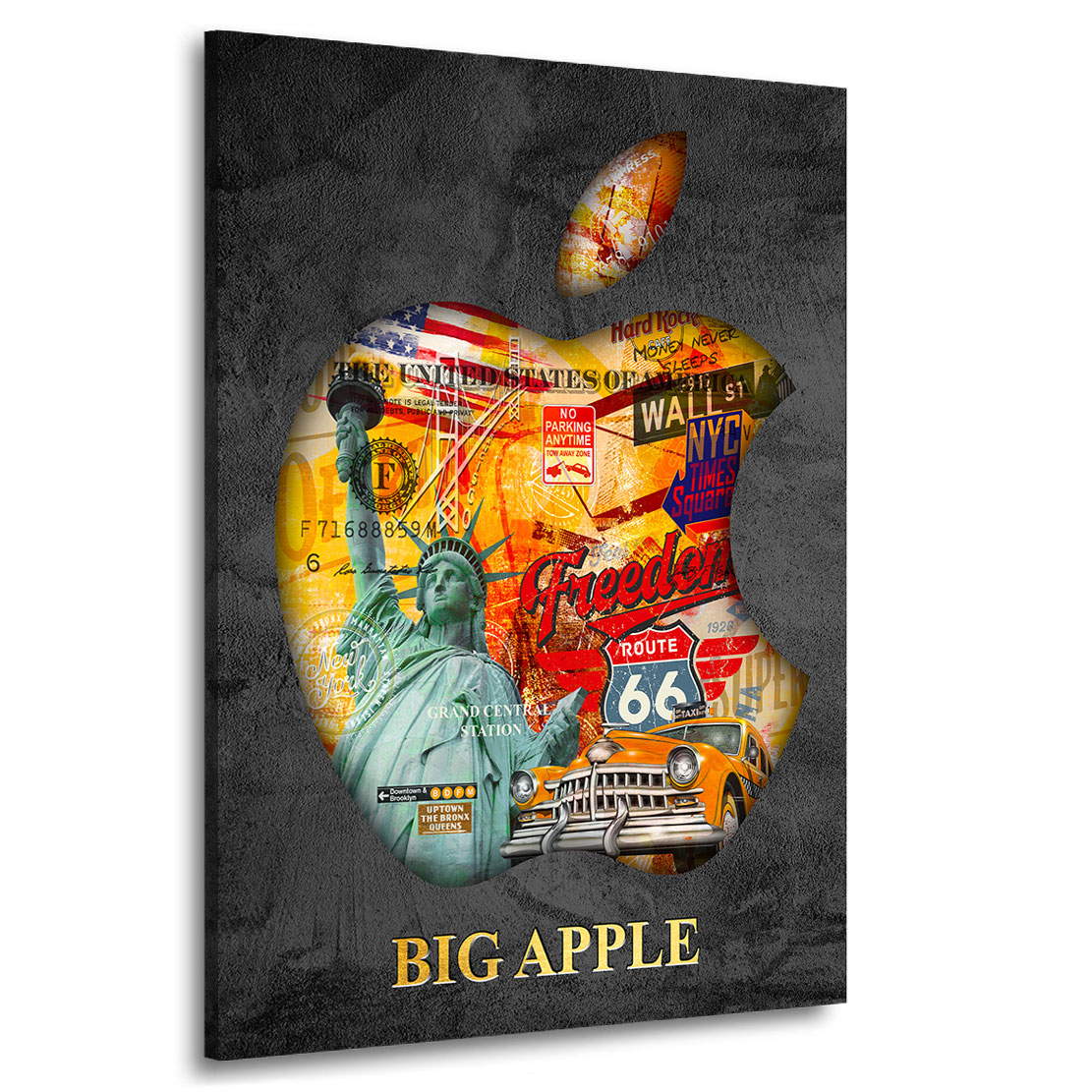Wandbild Leinwandbild New York Big Apple Grey Pop Art