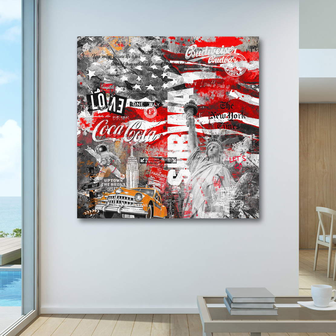 Wandbild Leinwandbild Amerika Pop Art Subway