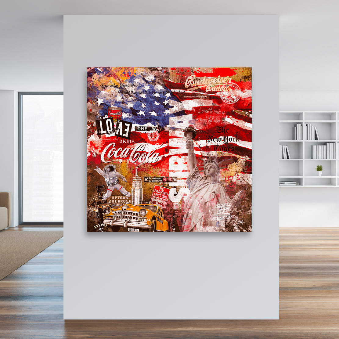 Wandbild Leinwandbild Amerika Pop Art Retro