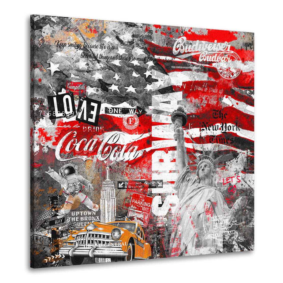 Wandbild Leinwandbild Amerika Pop Art Subway