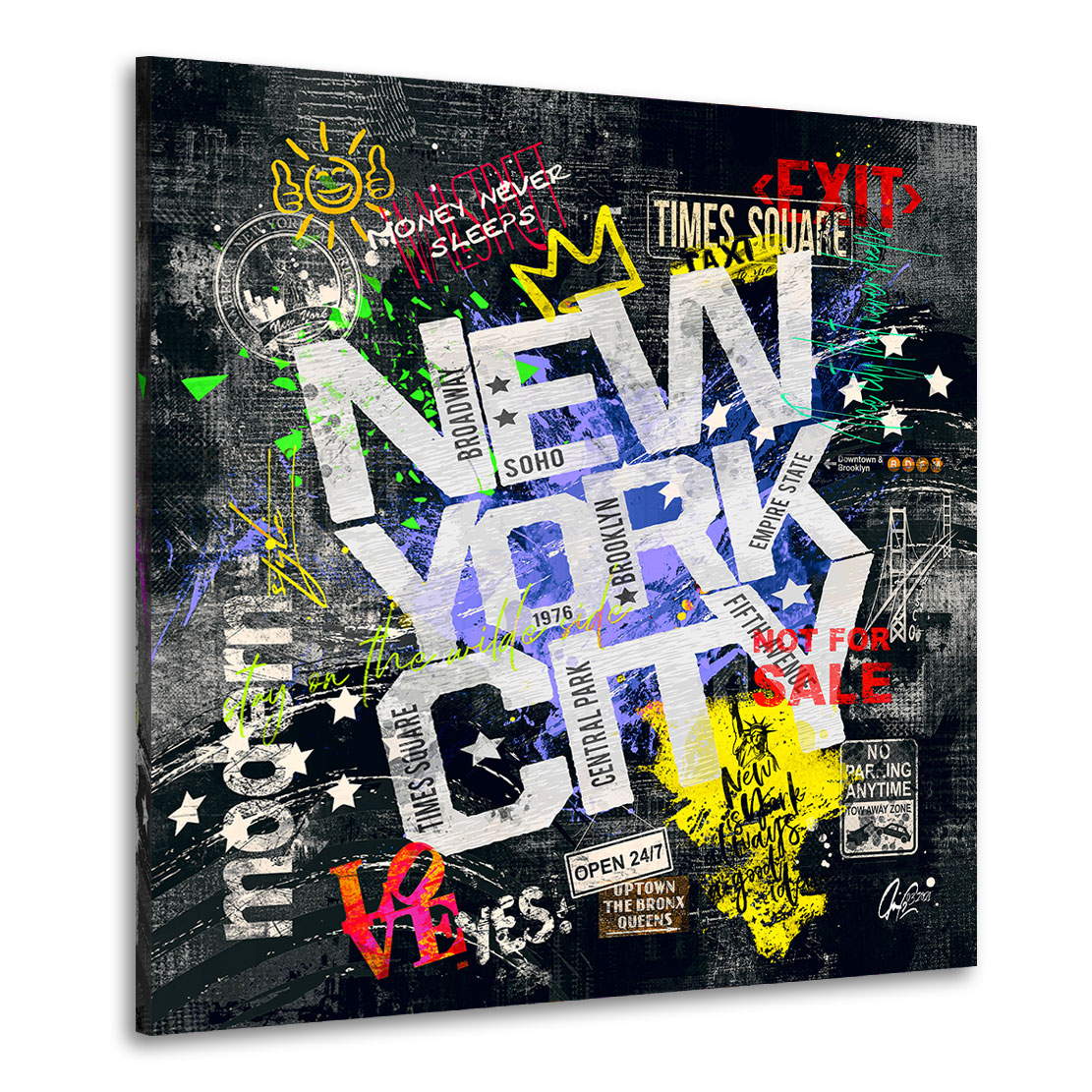 Wandbild Leinwandbild New York Streets Dark Blue Style
