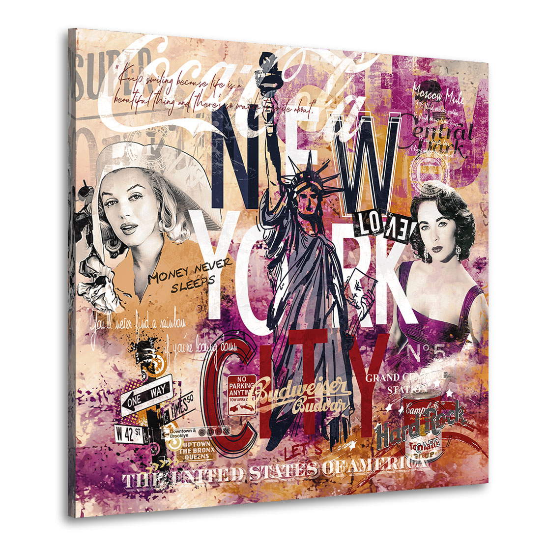 Wandbild Leinwandbild New York City Liz & Marilyn Retro
