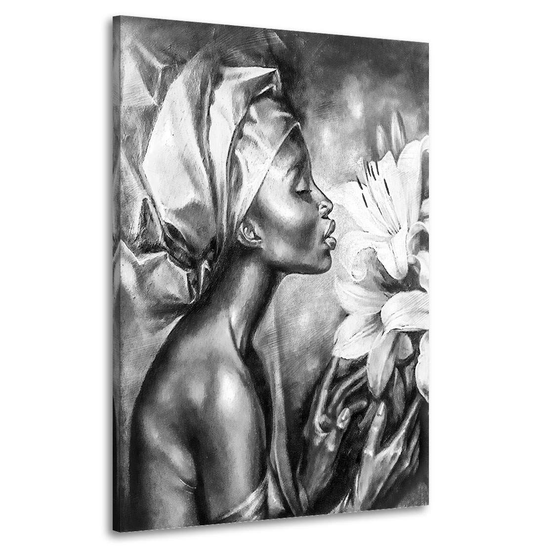 Wandbild Leinwandbild African Woman Black and White