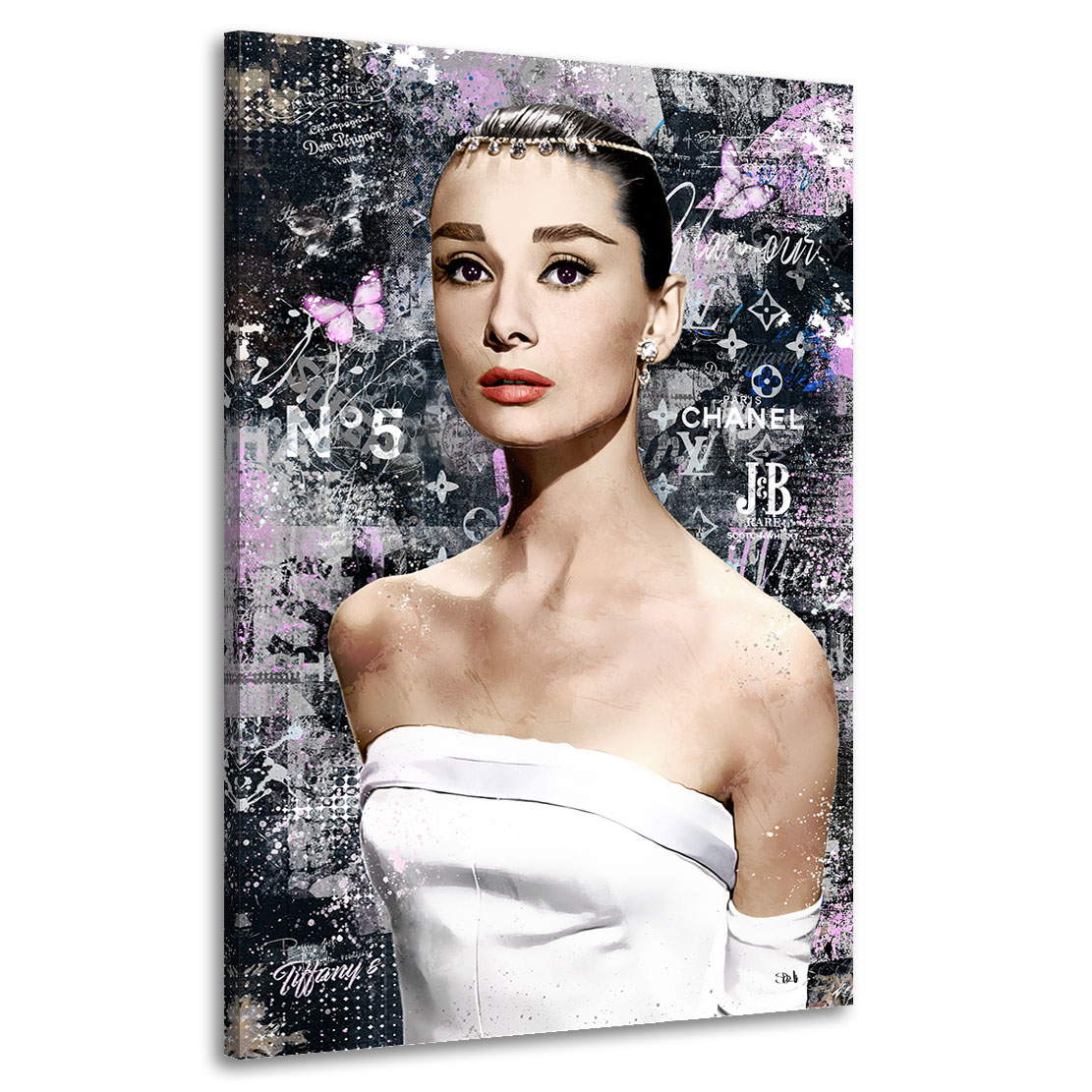 Wandbild Leinwandbild Audrey Hepburn Coco Black