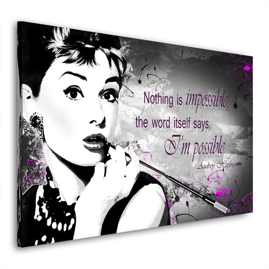 Wandbild Audrey Hepburn Smoking