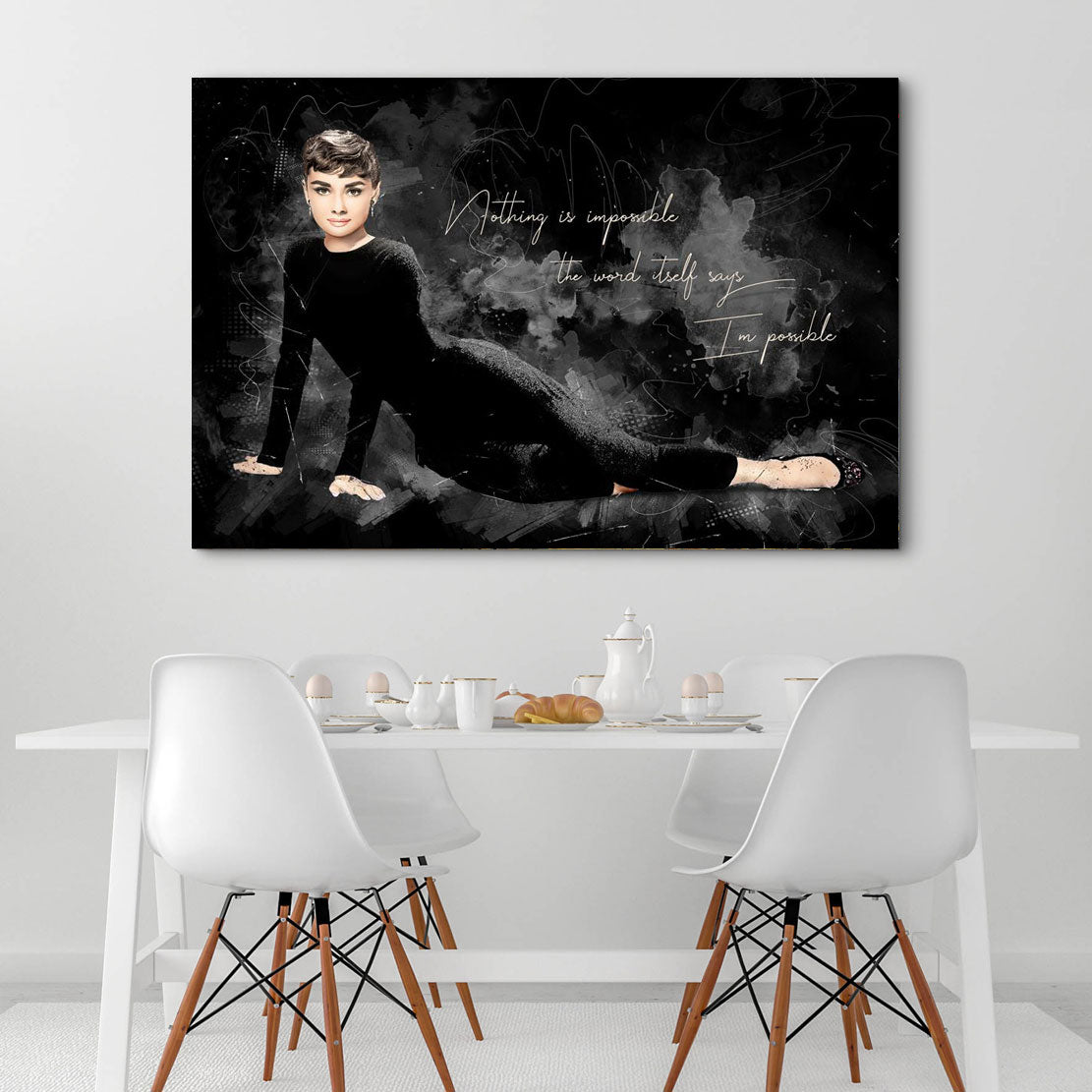 Wandbild Leinwandbild Audrey Hepburn Zitate