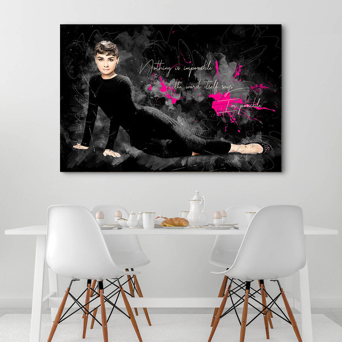 Wandbild Leinwandbild Audrey Hepburn Zitate