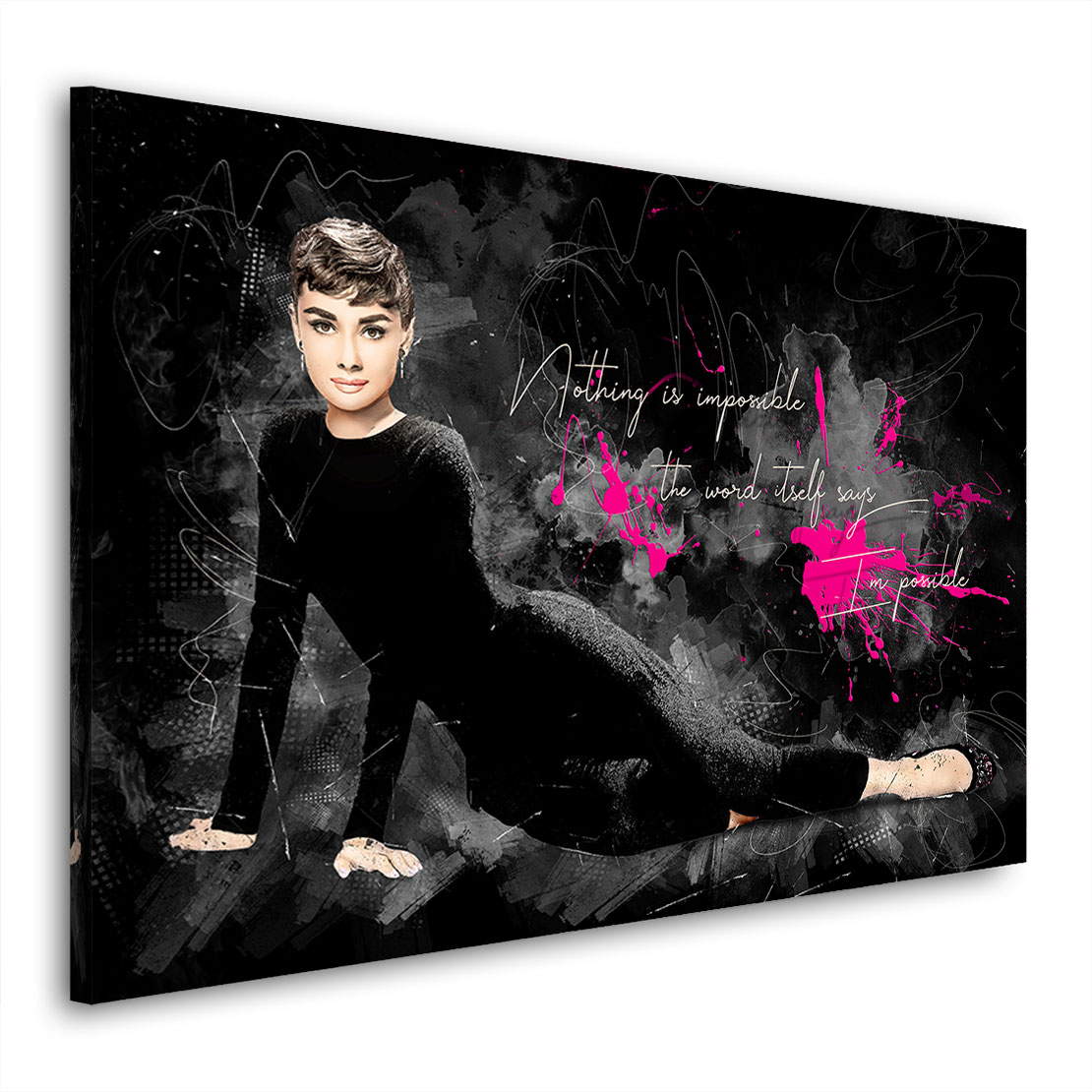 Wandbild Leinwandbild Audrey Hepburn Zitate