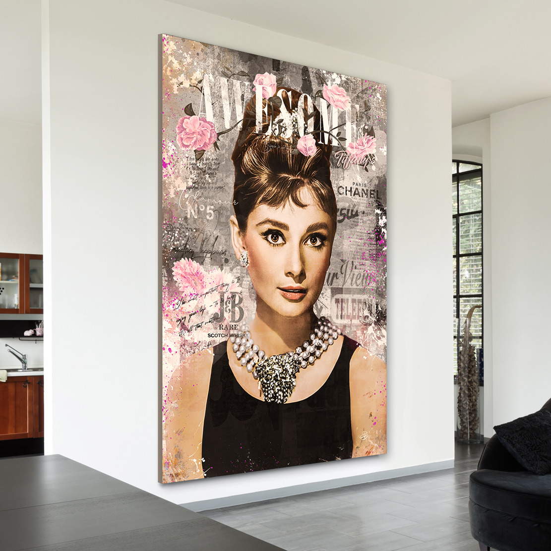 Wandbild Leinwandbild Audrey Hepburn Awesome