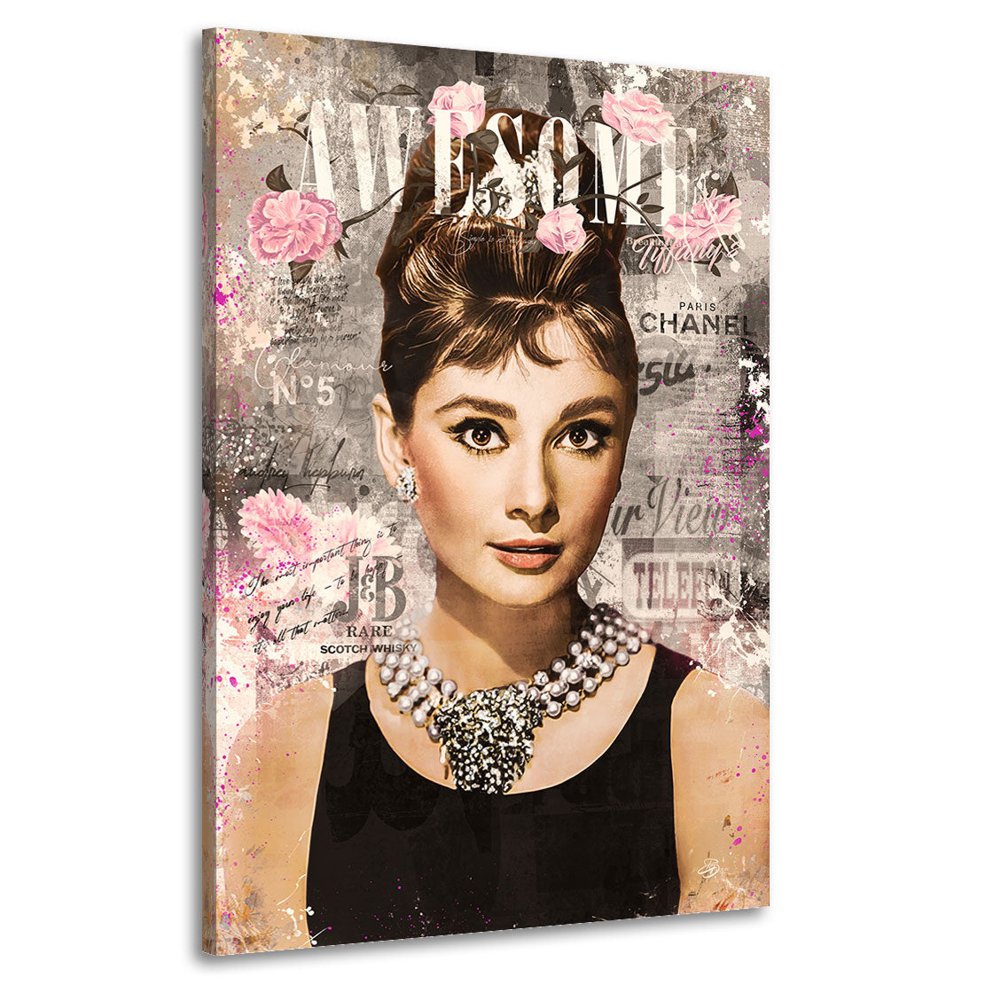 Wandbild Leinwandbild Audrey Hepburn Awesome